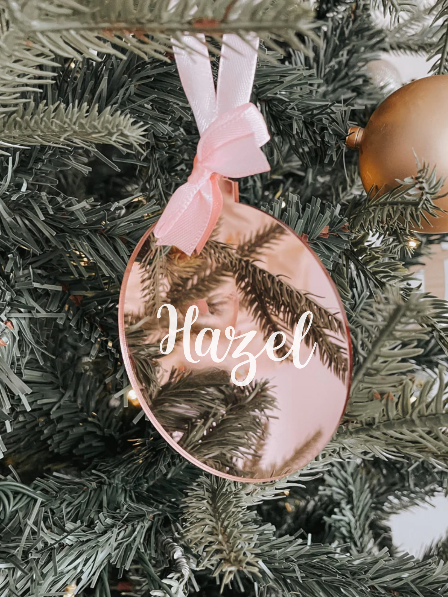 Personalised Rose Gold Mirror Ornament