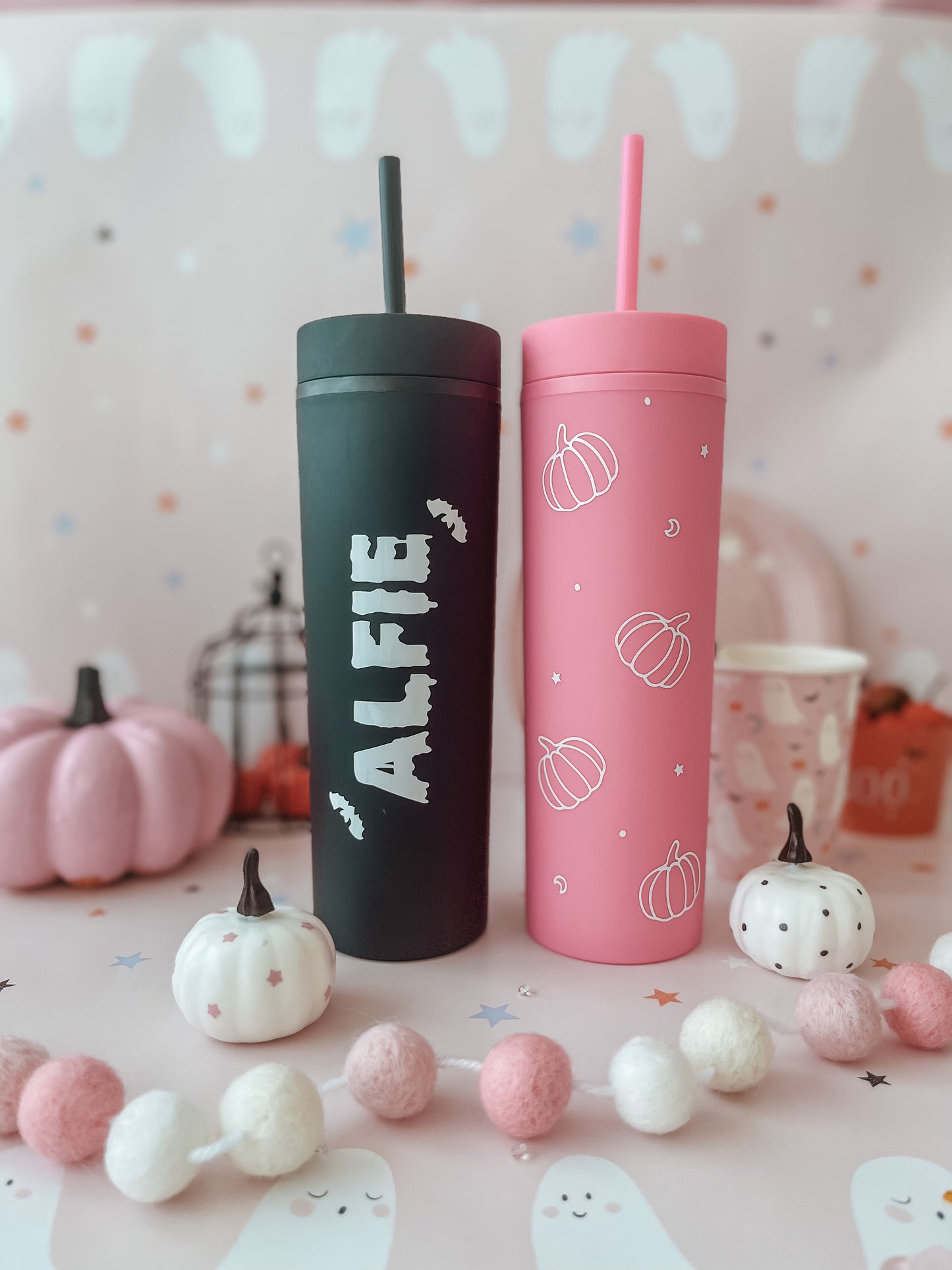 Personalised Name Spooky Skinny Tumbler