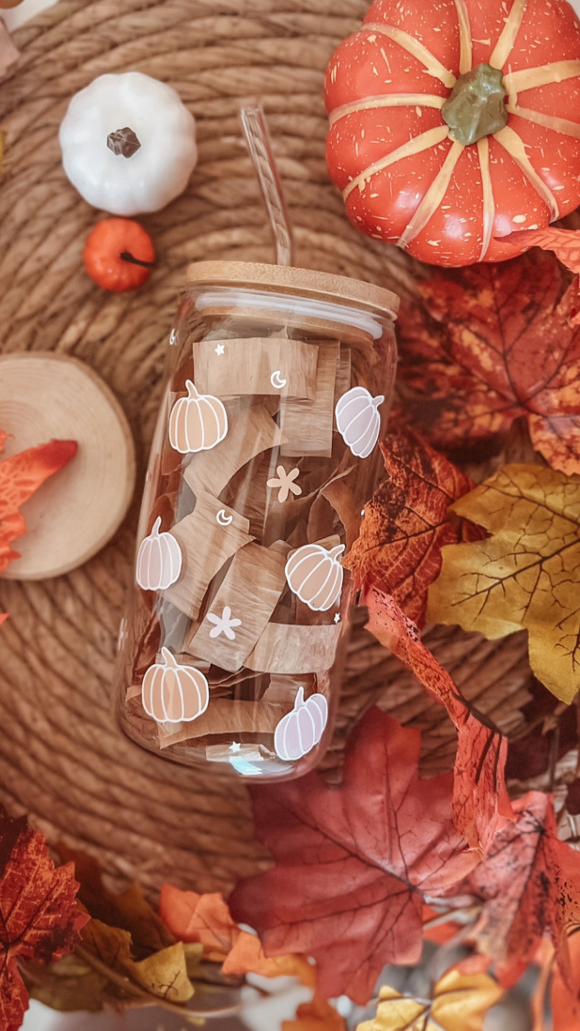 Pastel Pumpkin Glass Tumbler