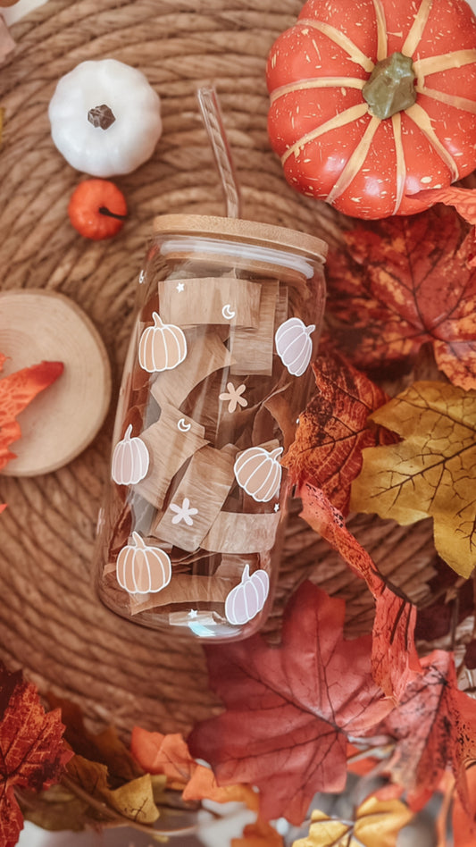 Pastel Pumpkin Glass Tumbler