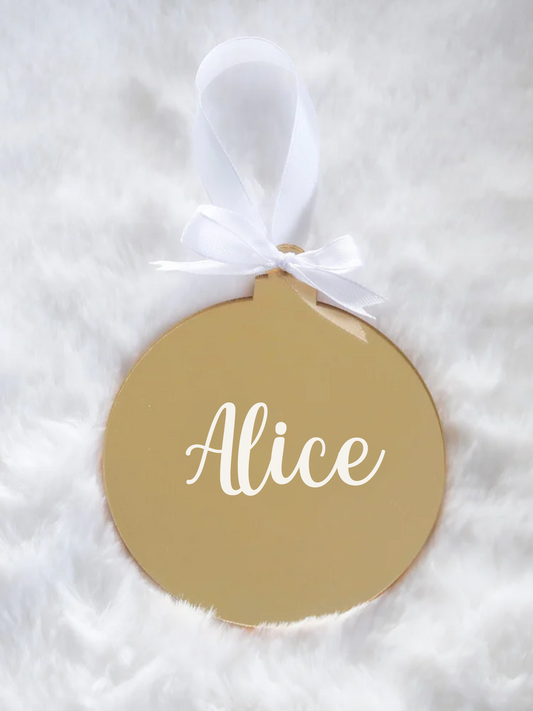 Personalised Gold Mirror Ornament