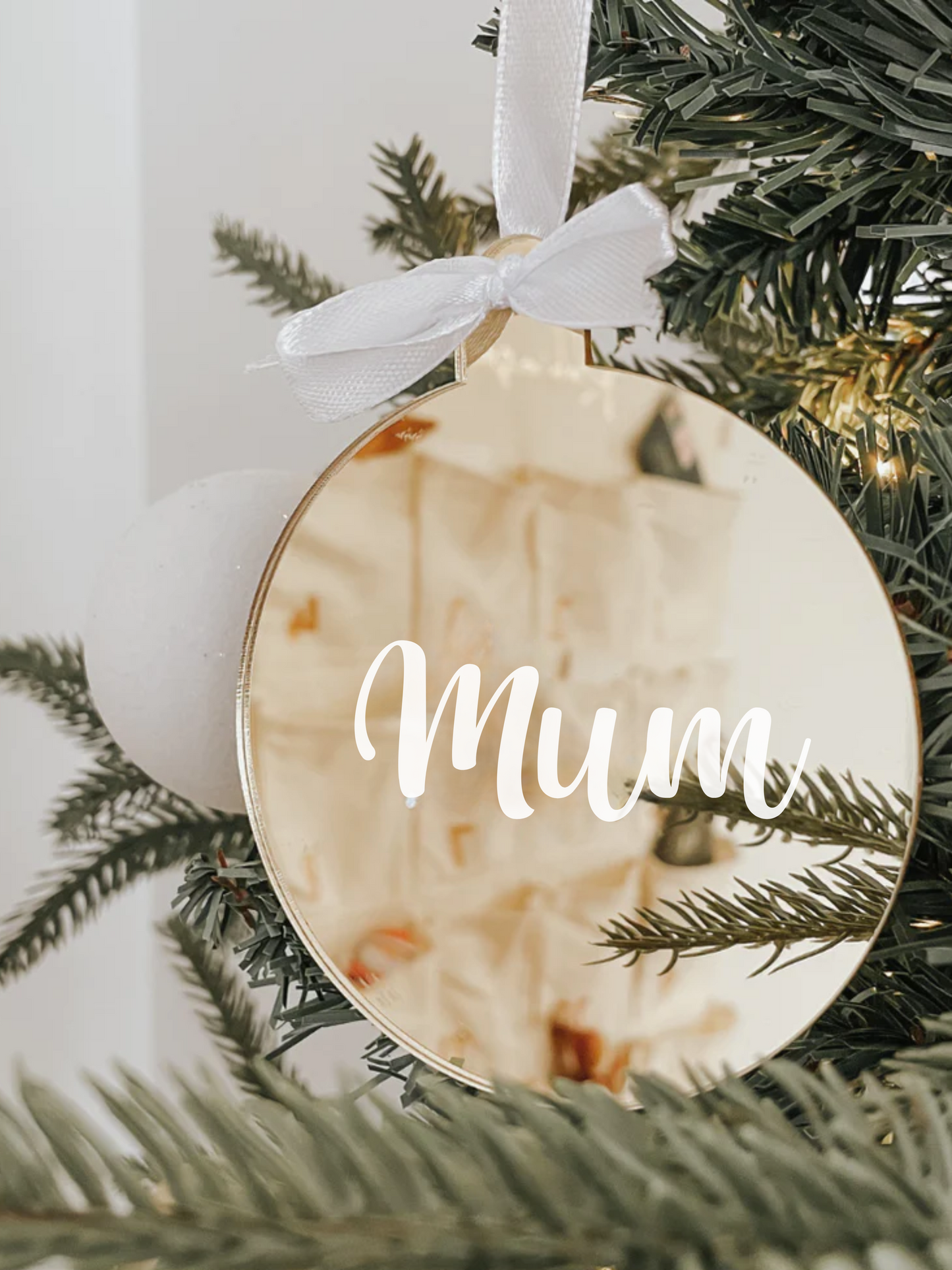 Personalised Gold Mirror Ornament